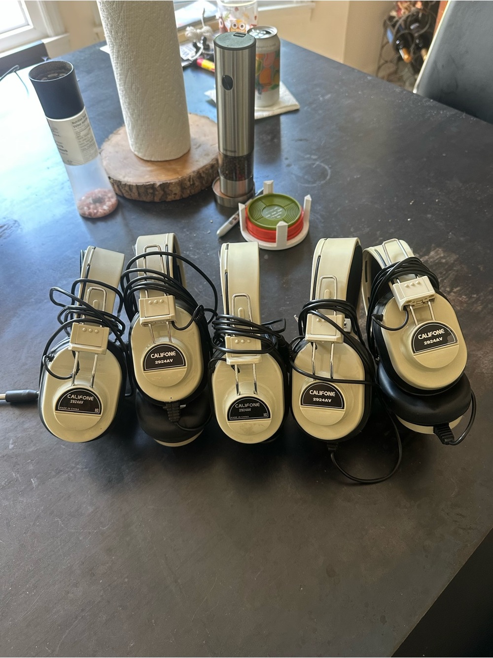 5 genuine Califone educational headphones in excellent working condition.